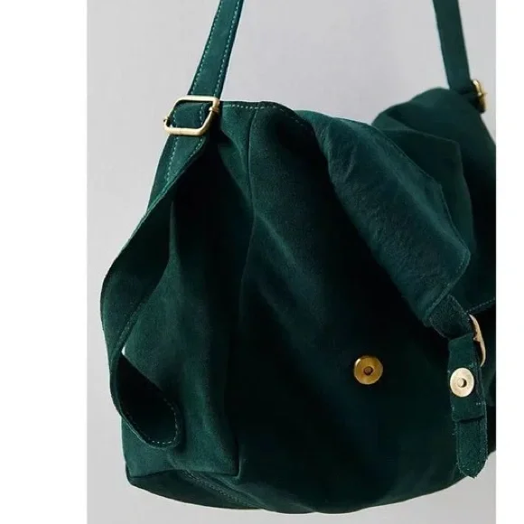 FREE PEOPLE Zahara Suede Messenger Bag / Enchanted Forest - Picture 8 of 16